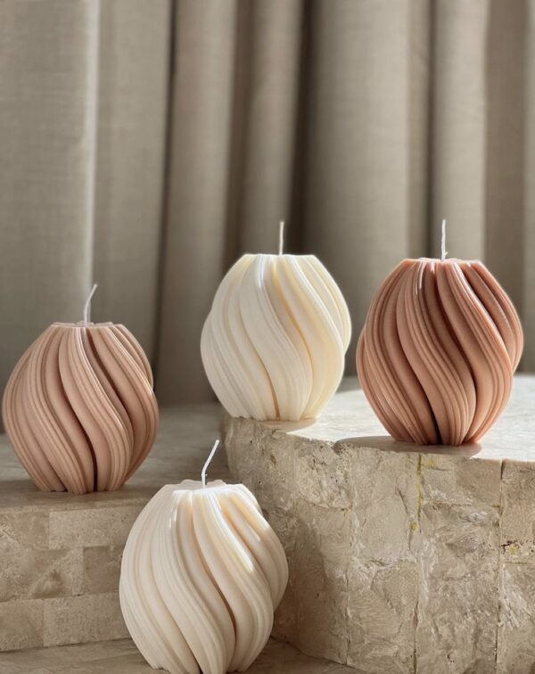 natural soy candle decorative swirl φυτικό κερί διακοσμητικό σόγια