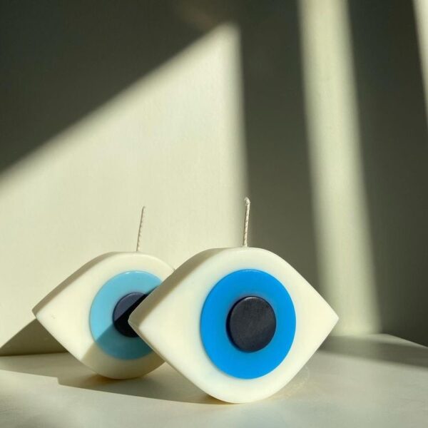 natural soy candle decorative evil eye φυτικό κερί σόγια διακοσμητικό μάτι