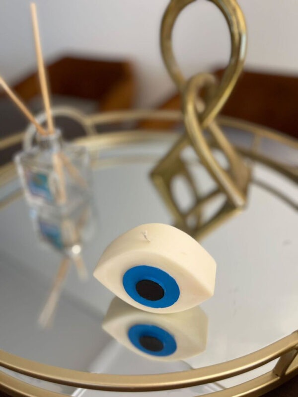 natural soy candle decorative evil eye φυτικό κερί σόγια διακοσμητικό μάτι