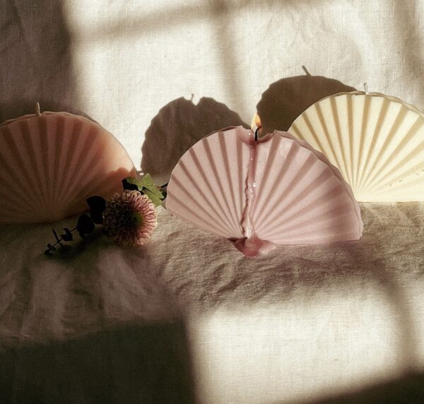 natural decorative soy candle fan φυτικό κερί σόγια