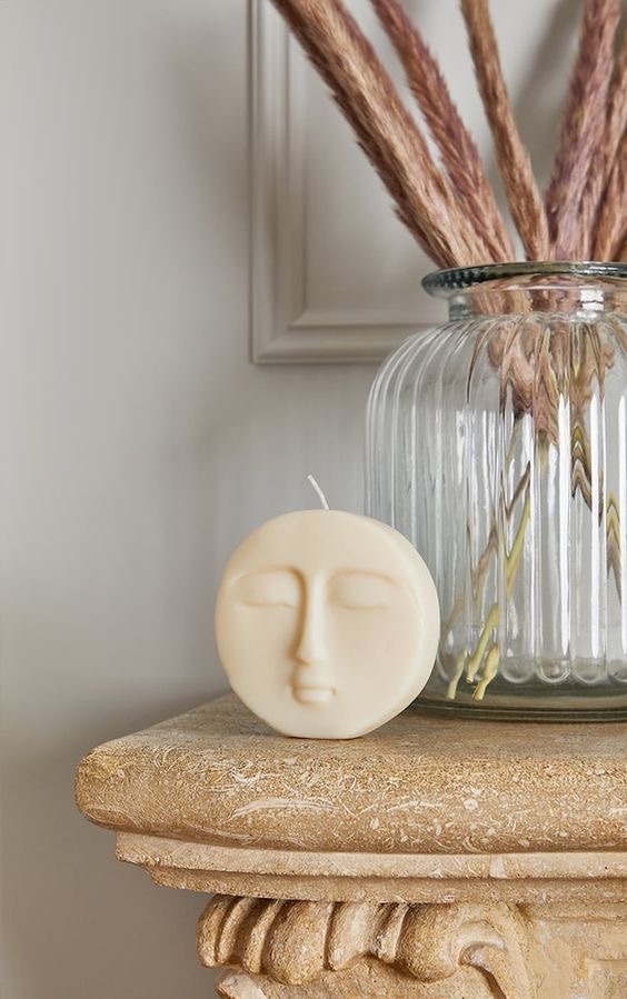 natural soy decorative candle moon decorative φυτικό κερί διακοσμητικά φεγγάρι