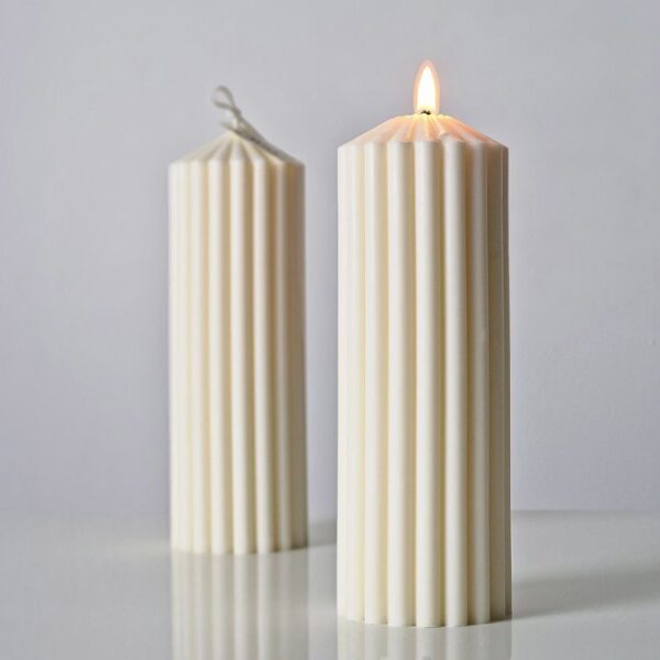 natural soy candle decorative pillar φυτικό κερί διακοσμητικό σόγια