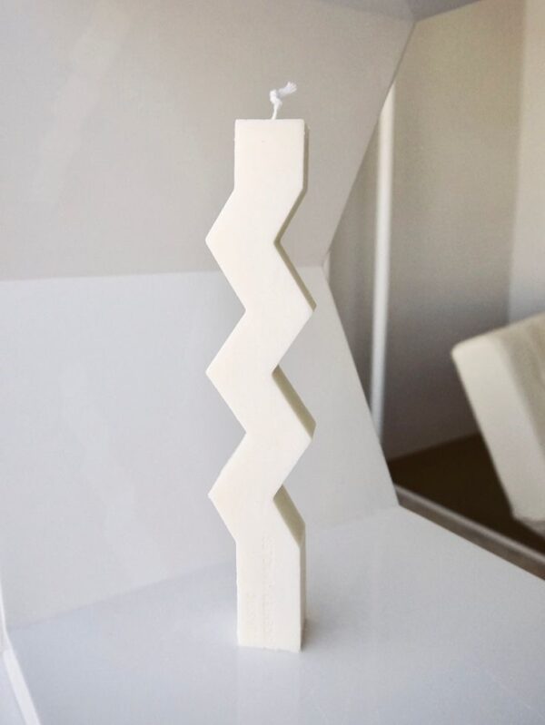 natural soy decorative candle zig zag φυτικό κερί σόγια