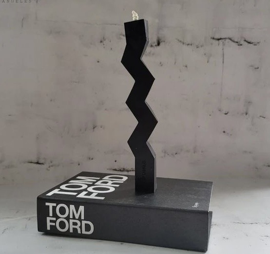 natural soy decorative candle zig zag φυτικό κερί σόγια