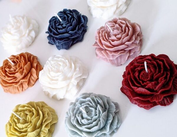 natural soy decorative candle flower Peony φυτικό κερί σόγια λουλούδι πεόνια