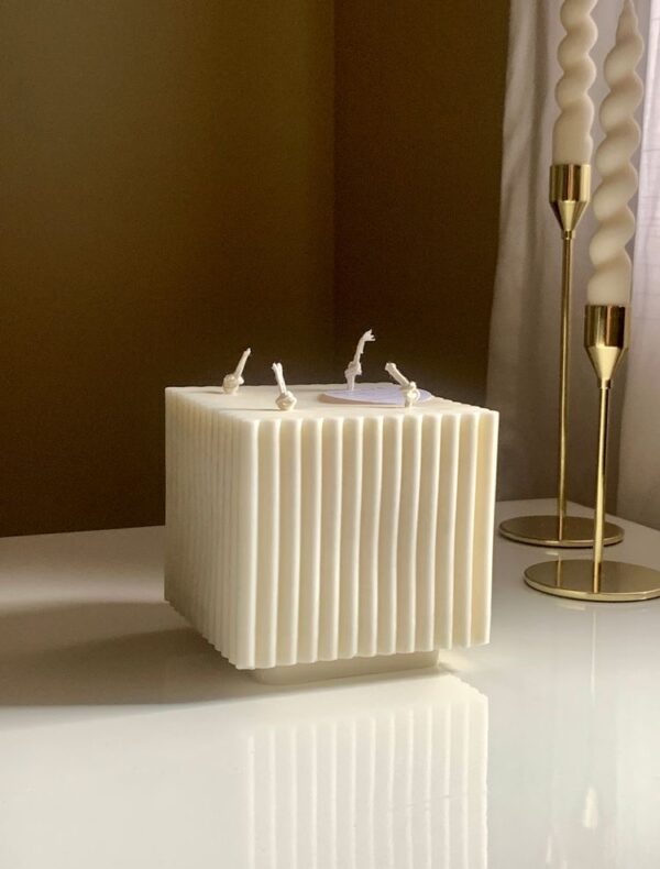 natural soy decorative candle cube φυτικό κερί σόγια κύβος