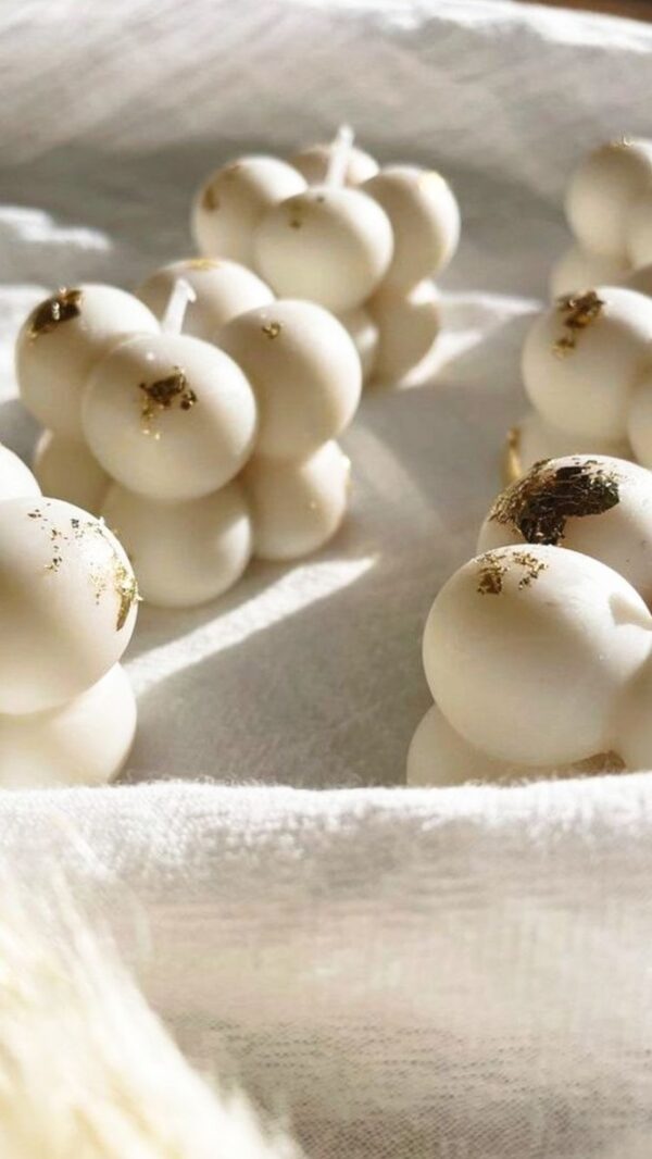 natural soy candle wedding baptism Bubbles φυτικό κερί γάμος βάπτιση σόγια