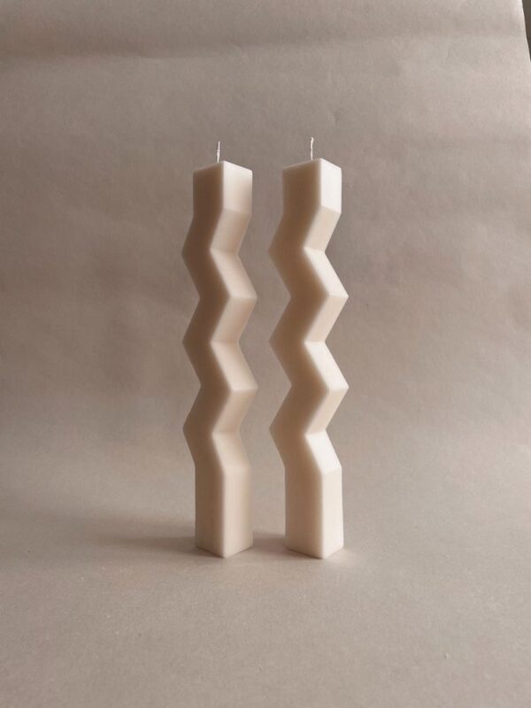 natural soy decorative candle zig zag φυτικό κερί σόγια