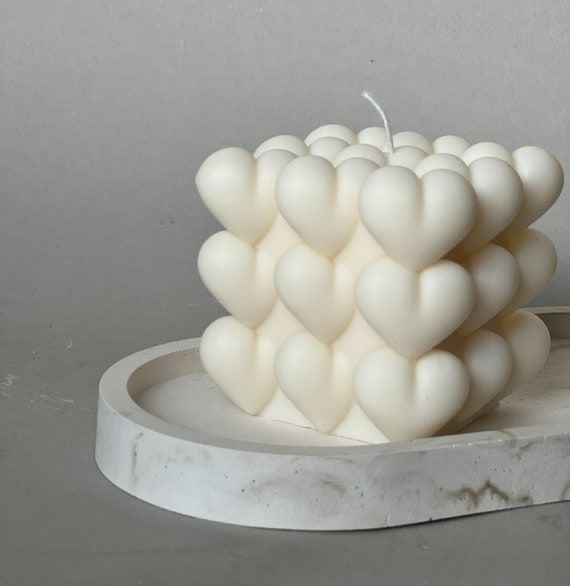 natural soy candle heart decorative φυτικό κερί σόγια καρδιά
