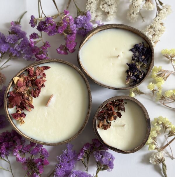 natural soy decorative candle Coconut φυτικό κερί σόγια καρύδα