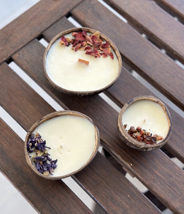 natural soy decorative candle Coconut φυτικό κερί σόγια καρύδα