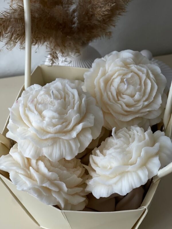 natural soy decorative candle flower Peony φυτικό κερί σόγια λουλούδι πεόνια