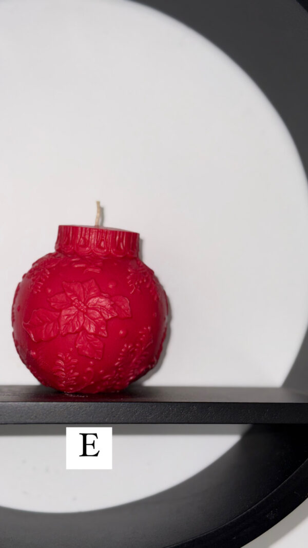 natural soy candle Christmas ornament jingle balls φυτικό κερί σόγια χριστούγεννα