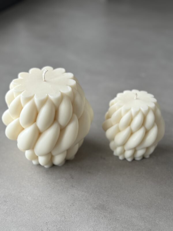 natural soy decorative candle fluffy swirl φυτικό κερί διακοσμητικό σόγια