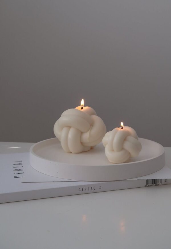 natural soy decorative candle knot φυτικό κερί διακοσμητικό σόγια