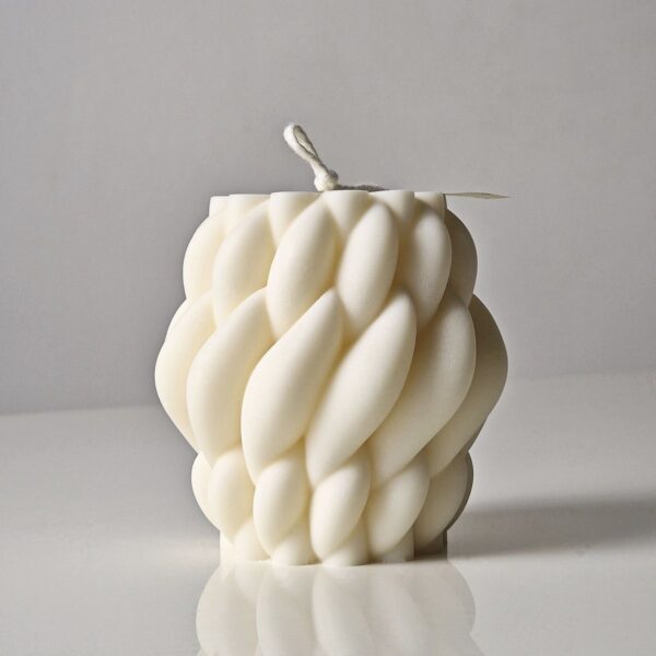 natural soy decorative candle fluffy swirl φυτικό κερί διακοσμητικό σόγια