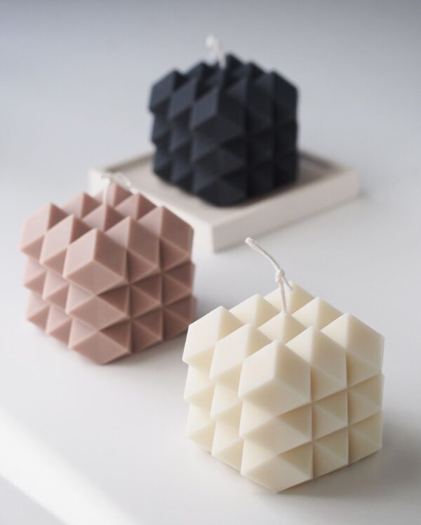 natural soy decorative candle decorative cube φυτικό κερί διακοσμητικό σόγια