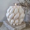 natural soy decorative candle fluffy swirl φυτικό κερί διακοσμητικό σόγια