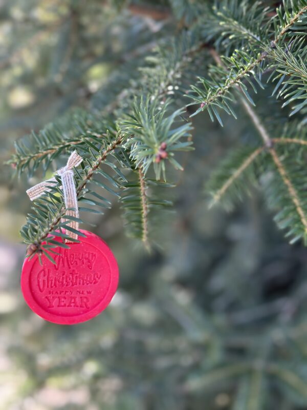 natural soy Good Luck charm candle Christmas tree ornament φυτικό κερί σόγια χριστούγεννα