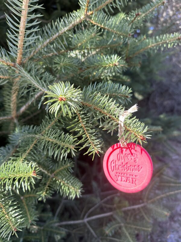 natural soy Good Luck charm candle Christmas tree ornament φυτικό κερί σόγια χριστούγεννα