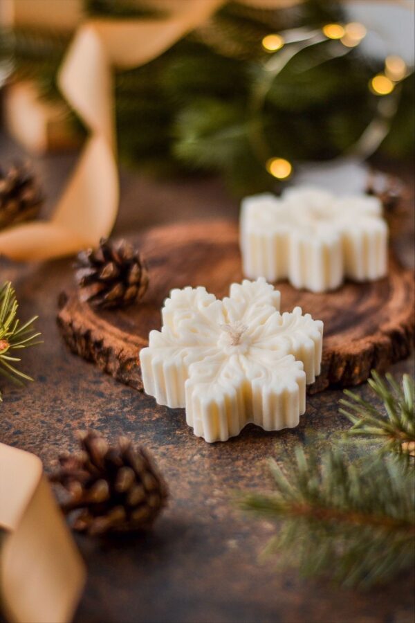 natural soy candle Christmas snowflake φυτικό κερί σόγια χριστούγεννα χιονονιφάδα