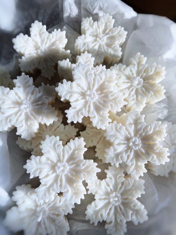 natural soy candle Christmas snowflake φυτικό κερί σόγια χριστούγεννα χιονονιφάδα
