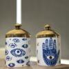 natural soy decorative scented candle evil eye hamsa φυτικό κερί σόγια μάτι χάμσα