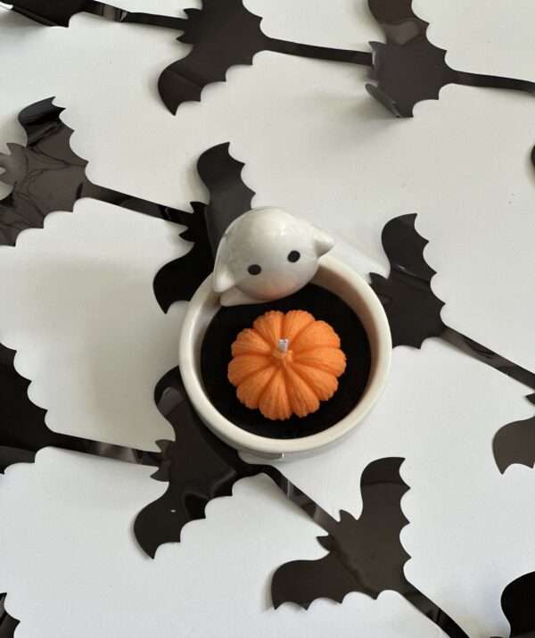 natural soy decorative ceramic burner casper ghost ghoul halloween jack-o'lantern pumpkin φυτικό κερί σόγια τρομαχτικό κολοκύθα κάσπερ φάντασμα καυστήρας