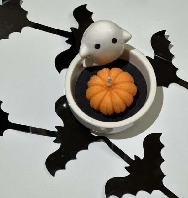 natural soy decorative ceramic burner casper ghost ghoul halloween jack-o'lantern pumpkin φυτικό κερί σόγια τρομαχτικό κολοκύθα κάσπερ φάντασμα καυστήρας