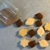 wax melts golden snowflakes leaves and nuts autumn decorative natural soy candle βελανίδια φύλλα φθινόπωρο