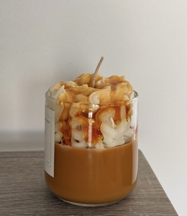 Soy wax jar container butterscotch cream scented handmade δοχείο κερί σόγια αρωματικό χειροποίητο καραμέλα βουτύρου