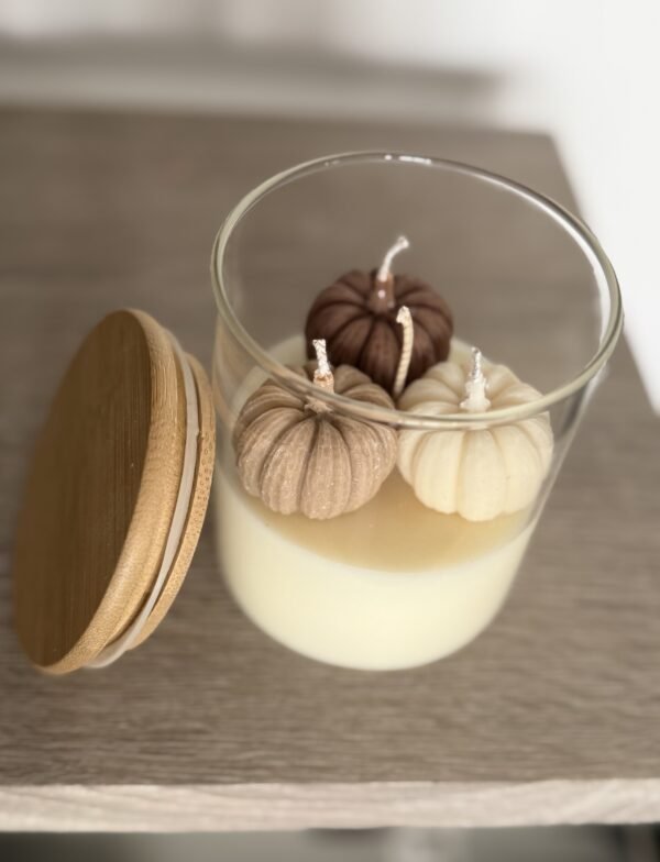 Soy wax jar container pumpkin scented handmade δοχείο κερί σόγια αρωματικό χειροποίητο κολοκύθα
