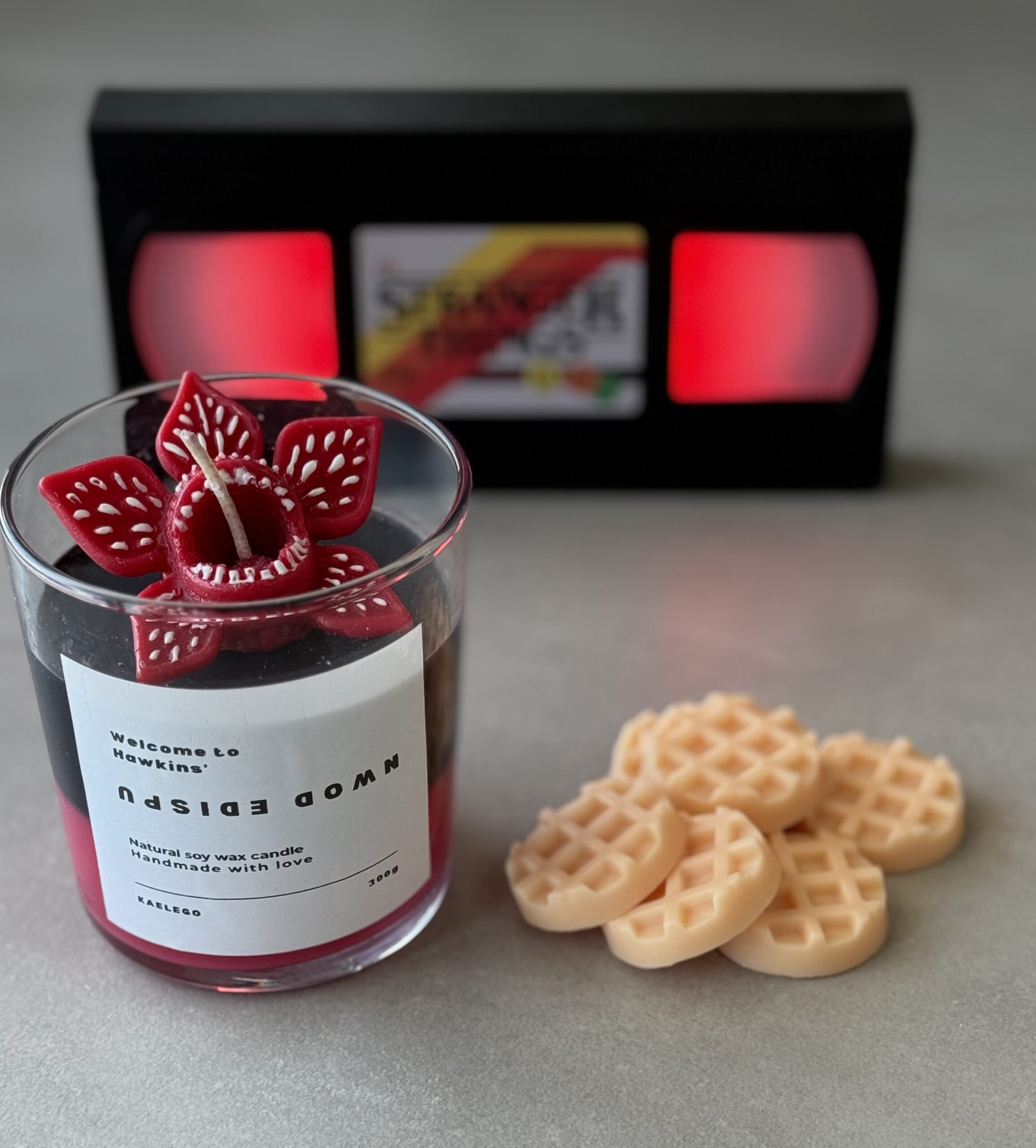 Soy wax jar container stranger things netflix eleven demogorgon upside down hawkins scented handmade δοχείο κερί σόγια αρωματικό χειροποίητο στρεηντζερ θινγκς νετφλιξ