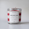 soy wax scented candle in container red velvet cake φυτικο κερι σογια με αρωμα ρεντ βελβετ
