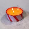 soy wax natural candle in container pink blooming stripes red stripes spring summer φυσικο κερι σογια ριγε ροζ κοκκινο ανοιξη καλοκαιρι